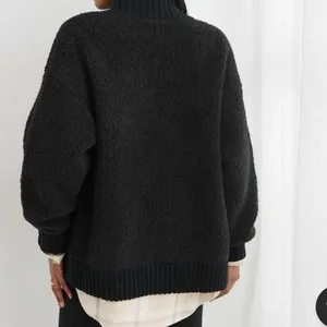 AERIE Sherpa bomber jacket , cardigan size medium‎ black full zip thumbnail 2