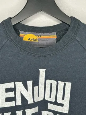 Aviator Nation Enjoy the Ride Charcoal Gray Pullover Sweatshirt Size XS thumbnail 4