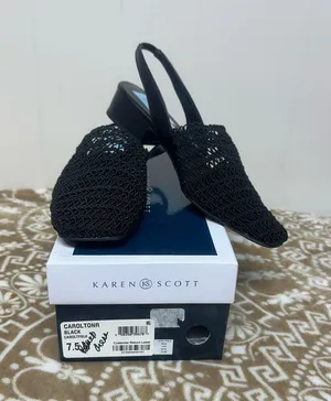 Karen Scott Black Crochet Slingback Flats thumbnail 1