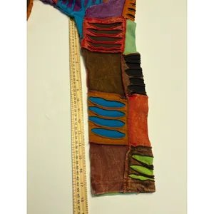 Rising International Patchwork Hoodie Women Large Multicolor Razor Cut Boho Zip thumbnail 11