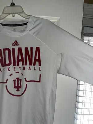 Indiana University IU Hoosiers Basketball Adidas White Long Sleeve T-Shirt thumbnail 3