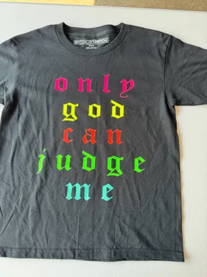 Brooklyn Vertical Youth Boys Girls Black “Only God Can Judge Me” T-Shirt – Size Small thumbnail 2