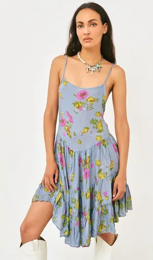 Free People Circle of Flowers Mini Slip Dress thumbnail 1
