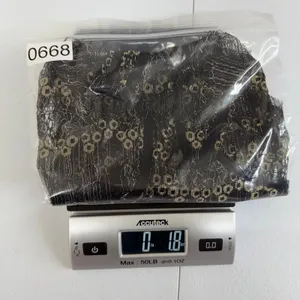 Women's‎ black gold metallic lace crocheted sheer layer tank top swim cover up L thumbnail 6
