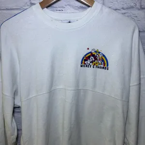 Authentic Disney Spirit Jersey Feelin Classic Sz XS White Velour Mickey Rainbow thumbnail 4