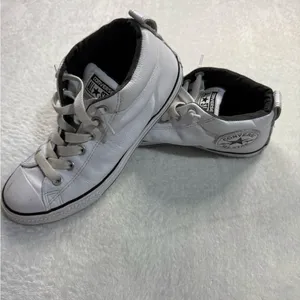 Converse White Canvas Sneakers with Rubber Sole thumbnail 4