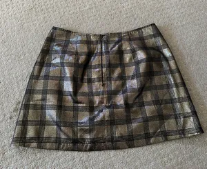 Urban Outfitters Metallic Plaid Skirt thumbnail 2