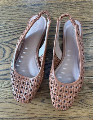 Nordstrom Woven Slingback Flats in Tan, 8 thumbnail 1