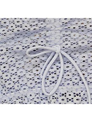 NWT Salt + Cove Crochet Front-Drawstring Romper Cover Up Cornflower Blue XS thumbnail 6
