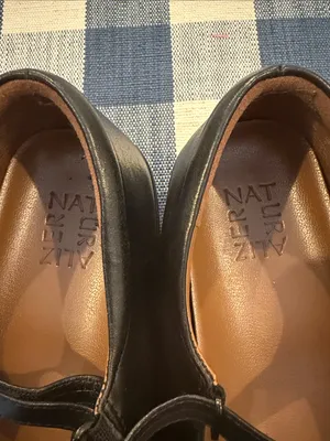 Naturalizer Black Leather Behold Mary Jane Flats with Cross Strap Knot thumbnail 2