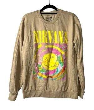 Nirvana smile print sweatshirt women’s size large‎ thumbnail 1