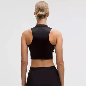 Lululemon Satin Shine Full Zip Tank Top Black Walnut Crunch Foam Cloud Large thumbnail 12
