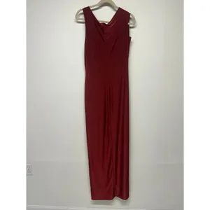 Lulus Josie Rust Red Ruched Maxi Dress Autumn Wedding Guest Size XS‎ NWT thumbnail 6