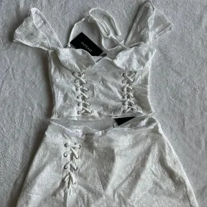 Outcast Clothing Dalia Crop Top Mini Skirt White Set thumbnail 3