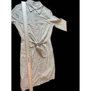 Calvin Klein Long Sleeve Button Up Dress Shirt Dress Sz 2 With Front Tie Waist thumbnail 12