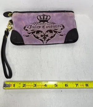 Vintage 2011 Juicy Couture Lavender Purple Velour Large Wristlet thumbnail 3