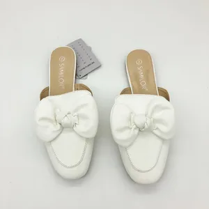NWT Samilor White Bow Mule Sandal Flats Size 7 Bridal Round Toe Comfort thumbnail 3