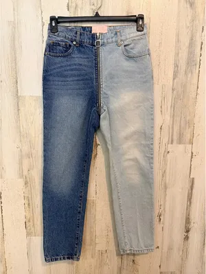 Revice Denim Women’s Size 28 Two-Tone Zip Front Skinny Jeans Y2K thumbnail 4