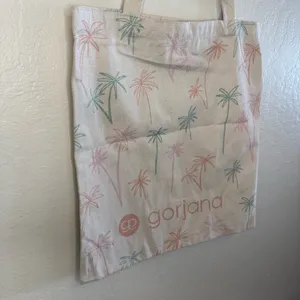 NWOT: Gorjana Palm Tree Print Canvas Tote Bag thumbnail 4