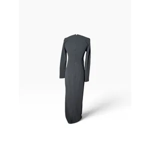 Lulus Black Long Sleeve Corset Accent Maxi Bodycon Dress Size M thumbnail 3