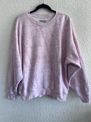 Dairy‎ Boy Women’s Pink Woodland Camo Oversized Sweatshirt Pullover Size Medium thumbnail 2