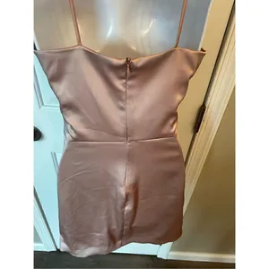 Zara pink cut out dress silk like material size large thumbnail 3