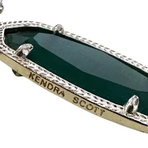 Kendra Scott Dani earrings in gold and emerald cat's eye thumbnail 7