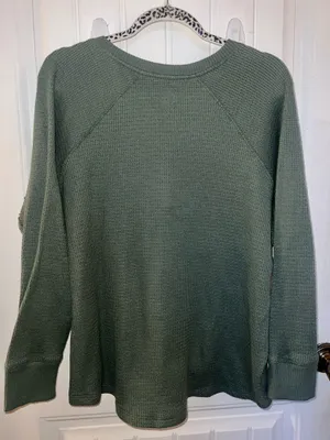 American Eagle Waffle-Knit Henley thumbnail 6