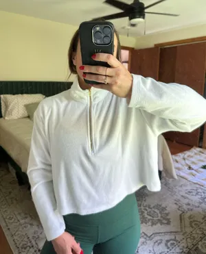 Stoney Clover Cropped Target White Terry Sweatshirt thumbnail 2