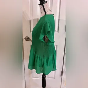 Adrianna Papell Pleated Flutter Sleeve Blouse thumbnail 5