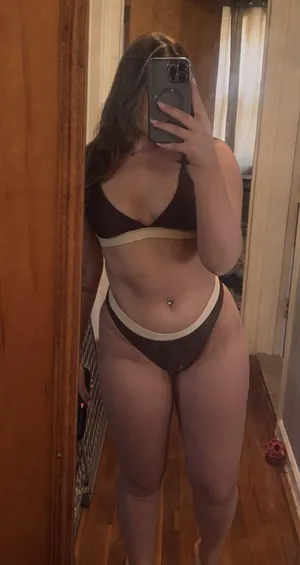 SHEIN brown bathing suit thumbnail 1
