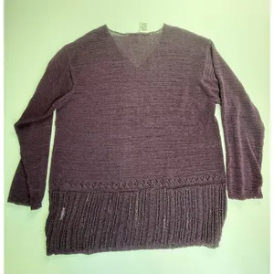 DKNY Petite V Neck Knit Sweater Purple Rayon Blend Women's‎ Size M/L thumbnail 6