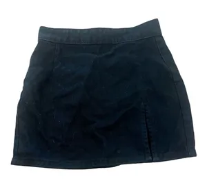 LIONESS The Lola Black Denim Slit Mini Skirt - Size XS thumbnail 1