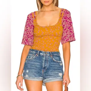 Free People Marigold Tee in Golden Combo Size Small thumbnail 3