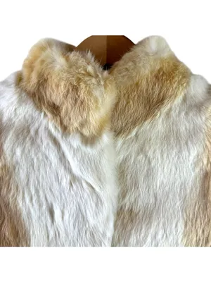 Vintage Split End Ltd Rabbit Fur Jacket S Cream Tan Cropped 70s 80s Hong Kong thumbnail 3