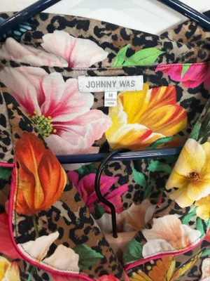 Johnny Was Sandra Long Pajamas Floral Cheetah Print thumbnail 3