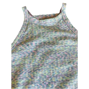 American Eagle Pastel Knit Crop Tank Small Rib Knit Multi Color thumbnail 4
