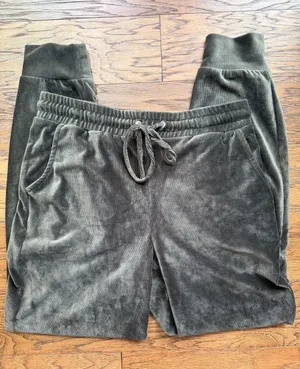 Hippie Rose Olive Green Velour Drawstring Pants thumbnail 1
