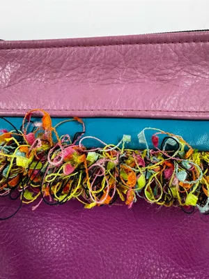 Vibrant Purple Boho Crossbody Bag with Fringe thumbnail 5