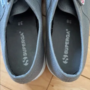 Superga Gray Canvas Platform Sneakers thumbnail 6