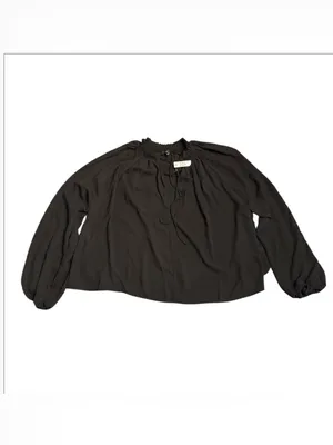 Madewell Long-Sleeve Tie-Neck Top black NY328 Size M NWT thumbnail 5