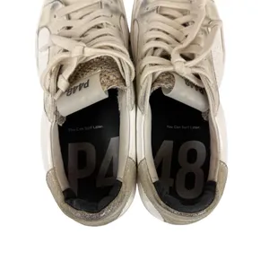 P448 Thea Platform Sneakers White Leather Metallic Heel Size 38/ US 7.5/8‎ thumbnail 3