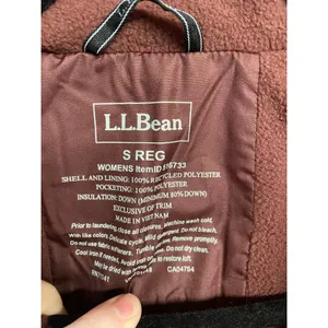 L.L. Bean Puffer Jacket Womens Small Orange Brown Long Sleeve Zip Up Outdoor C6 thumbnail 4