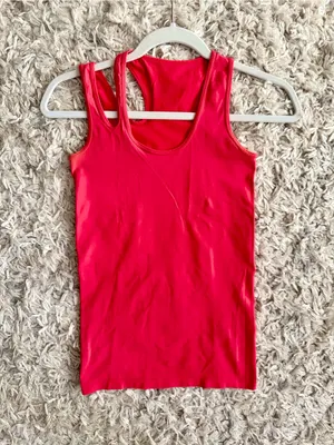 Helmut Lang Red Racerback Scoop Tank Top XS HLW28045 thumbnail 2
