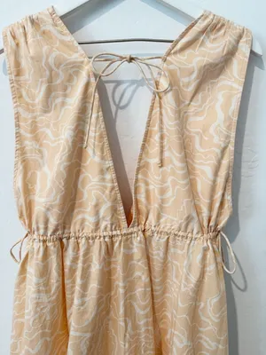 Abercrombie Babydoll Dress XL Double V Neck Swirly Vacation Boho Cottagecore‎ thumbnail 8