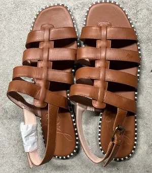 J. Crew Brown Leather Vachetta Interlocking Sandal Shoe Size 9 thumbnail 1