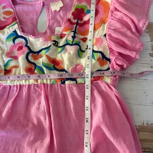 Anthropologie Plenty by Tracy Reese Embroidered Babydoll Blouse Large thumbnail 7