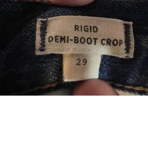 Madewell Rigid Demi-Boot Crop Jeans Size 29 High Rise Raw Hem‎ Wide Leg Denim thumbnail 4