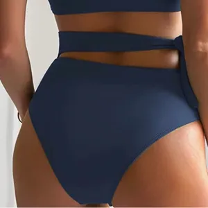 Eomenie Tie Side Tummy Control High Waisted bikini bottom thumbnail 8