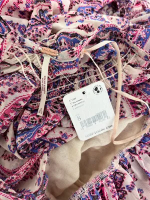 NWT Free People Purple Paisley Balloon Sleeve ‘Mirage’ Tassel Maxi Dress, Size 8 thumbnail 8